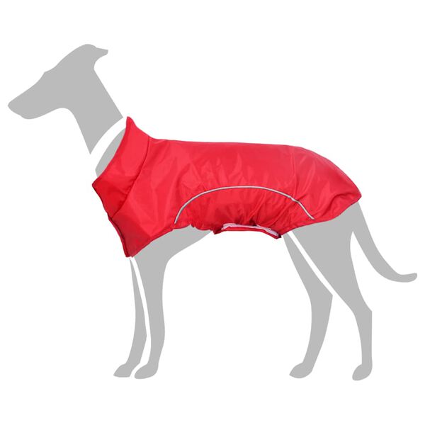 vidaXL Dog Raincoat Red Polyester XXS Water-resistant materials