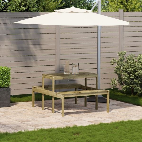 vidaXL Picnic Table Natural Wood Vacuum pressure impregnated pinewood