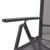 vidaXL Sunlounger Black Aluminum Medium Adjustable Armrests
