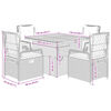 vidaXL Patio Dining Set Set of 4 Beige and brown