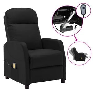 vidaXL Massage Recliner Black Faux leather, plywood, iron