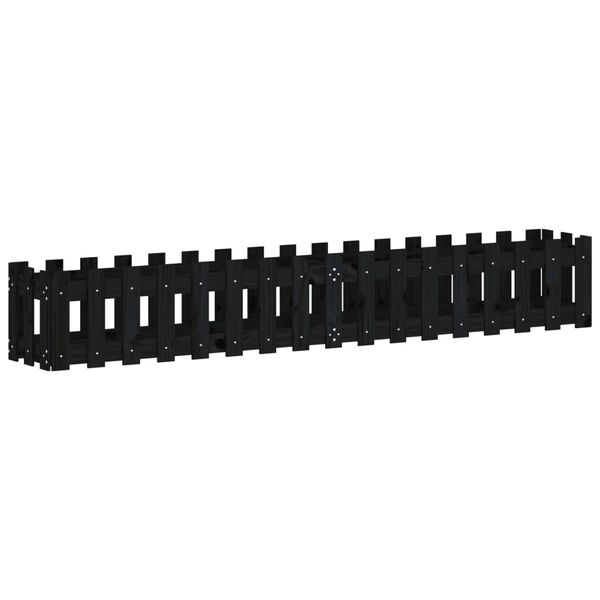 vidaXL Garden Raised Bed Black Solid pine wood Medium Durable