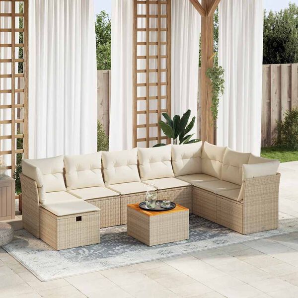 vidaXL Garden Sofa Set Beige
