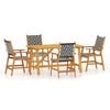 vidaXL Garden Dining Set Brown Solid Acacia Wood, Poly Rattan Medium