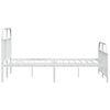 vidaXL Bed Frame White Powder-Coated Steel Double Bed Frame