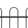 vidaXL Garden Fence with Hoop Top Steel 71.3"x47.2" Black