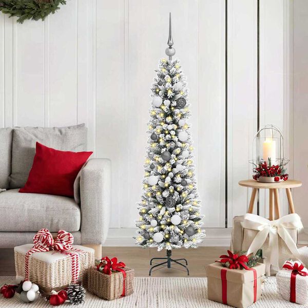 vidaXL Artificial Christmas Tree with 150 LEDs White 59.06 in