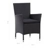 vidaXL Garden Table And Chair Black