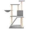 vidaXL Cat Tree Light Grey Engineered wood, plush, sisal Medium Modern