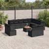 vidaXL Garden Sofa Set Black PE rattan 13 Piece Set Garden Sofa Set