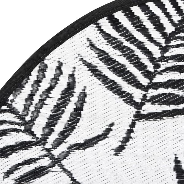 vidaXL Outdoor Carpet White and Black Polypropylene &Oslash;63.0 in Reversible