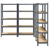vidaXL 5-Layer Heavy-duty Shelves 4 pcs Anthracite Steel&Engineered Wood