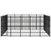vidaXL Dog Kennel Black Powder-coated steel Large Tough Dog Kennel