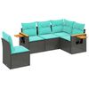 vidaXL Patio Sofa Set Black, Blue
