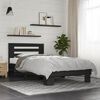 vidaXL Bed Frame Black Engineered wood, metal, plywood slats Twin
