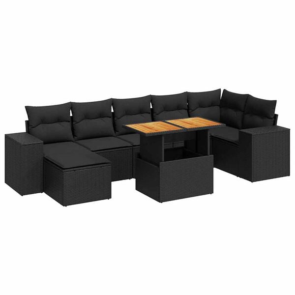 vidaXL Garden Sofa Set Black