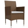 vidaXL Garden Dining Set Brown and Black