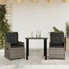 vidaXL Garden Dining Set Grey, Black