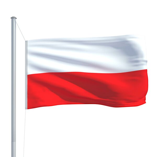 vidaXL Poland Flag Red and White 68D 100% Polyester 35.4 x 59.1 in