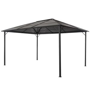 vidaXL Gazebo Black Aluminum and Steel frame, PC board 13.1x9.8 feet