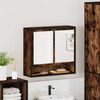 vidaXL Bathroom Mirror Cabinet Smoked Oak Engineered Wood, Metal