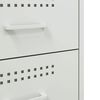 vidaXL Bedside Cabinet Set of 2 White Steel Standard Storage