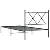 vidaXL Bed Frame Black Powder-Coated Steel 35.4x78.7 in Bed Frame