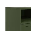 vidaXL Bedside Cabinet Set of 2 Olive Green Cold-Rolled Steel Medium