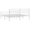 vidaXL Metal Bed Frame White Steel 76 x 80 in Metal Bed Frame