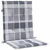vidaXL Patio Lowback Chair Cushions 4 pcs Grey Check Pattern 39.4x19.7x1.2" Oxford Fabric