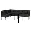vidaXL Garden Dining Set Black PE rattan, powder-coated steel Large