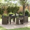 vidaXL Garden Dining Set with Cushion 5 pcs Grey Poly Rattan
