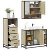 vidaXL Bathroom Furniture Set Sonoma Oak Engineered wood, Metal, Glass