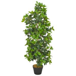 vidaXL Fake Plant Green and brown Polyester and wood 47.2 in tall