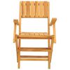 vidaXL Folding Garden Chair Set of 4 Teak Solid teak wood Standard