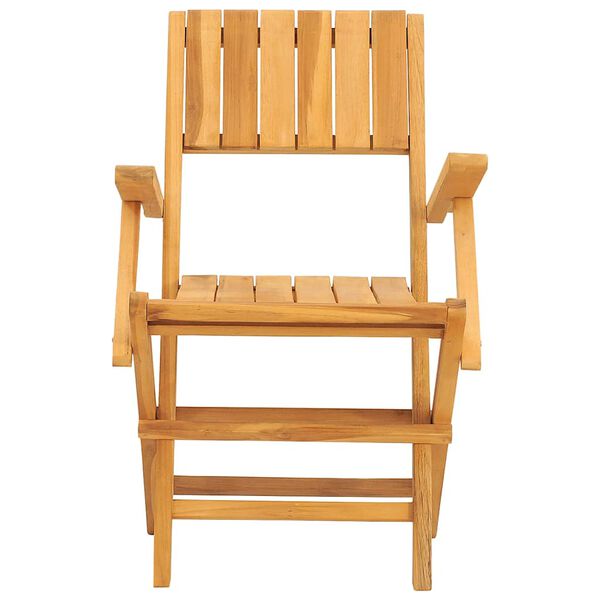 vidaXL Folding Garden Chair Set of 4 Teak Solid teak wood Standard