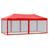 vidaXL Folding Party Tent with Sidewalls Red 9.8'x19.7'