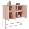 vidaXL Highboard Pink Steel Medium Highboard Rectangular Industrial