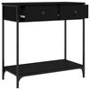 vidaXL Console Table Black Engineered wood, metal 29.5 x 13.6 x 29.5 in