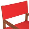 vidaXL Director's Chair Red Teak Wood with fabric Medium Collapsible