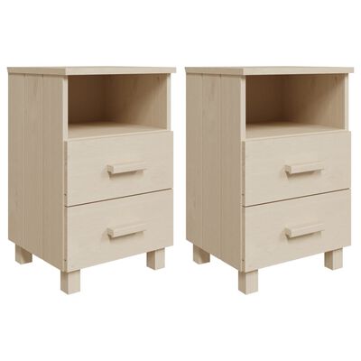 vidaXL Bedside Cabinets 2 pcs Honey Brown 15.7"x13.8"x24.4" Solid Wood Pine