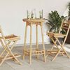 vidaXL Outdoor Bar Table Bamboo Tall Footrest Outdoor Bar Table Round