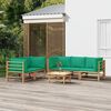 vidaXL Garden Lounge Set Green Bamboo, Polyester Large Modular