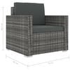 vidaXL Patio Sofa Set of 8 Gray Rattan with Dark Gray Cushion Poly Rattan