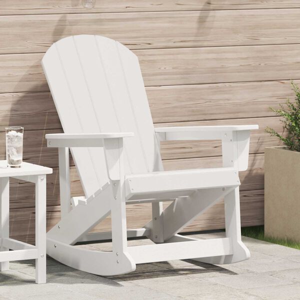 vidaXL Adirondack Rocking Chair White 73.5 x 92 x 90cm HDPE