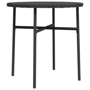 vidaXL Tea Table Black PE rattan, powder-coated steel, PP board Medium