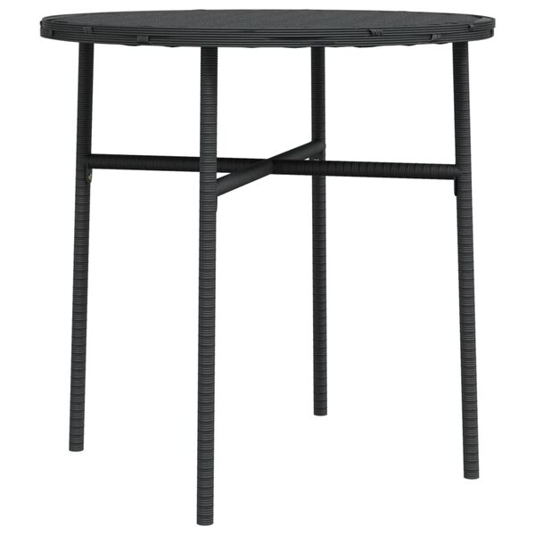 vidaXL Tea Table Black PE rattan, powder-coated steel, PP board Medium