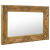vidaXL Wall Mirror Gold Wood, glass, engineered wood 23.6 in x 15.7 in