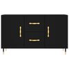 vidaXL Sideboard Black Engineered wood, metal 39.4 x 14.2 x 23.6 in