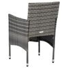 vidaXL Dining Set Grey Poly Rattan Small Removable Covers Dining Set